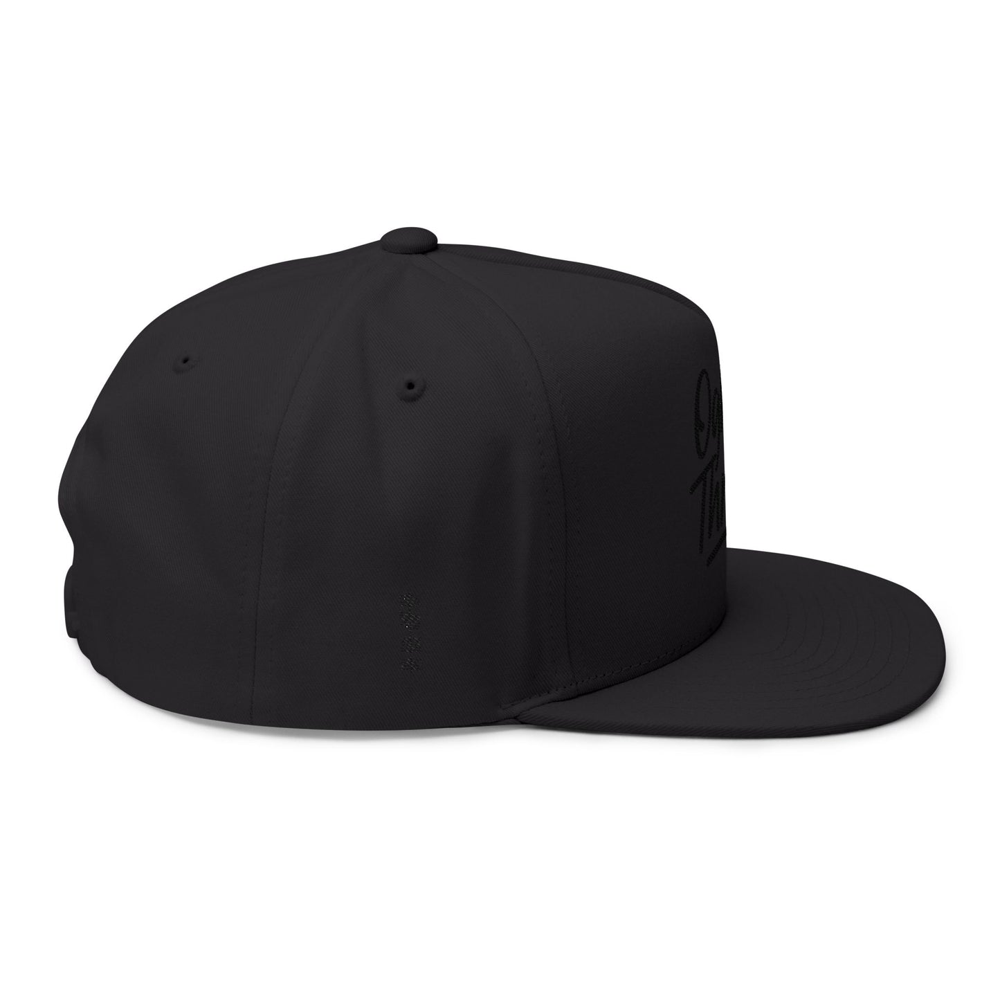 Embroidered Flat Bill Cap — "Ogham Thread" Script Snapback