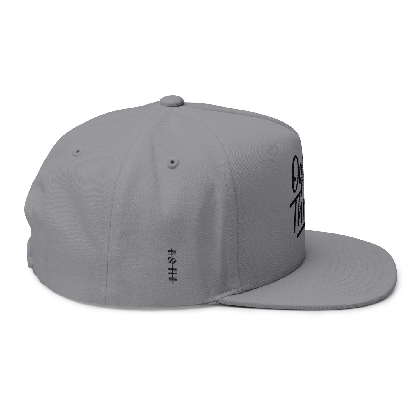 Embroidered Flat Bill Cap — "Ogham Thread" Script Snapback