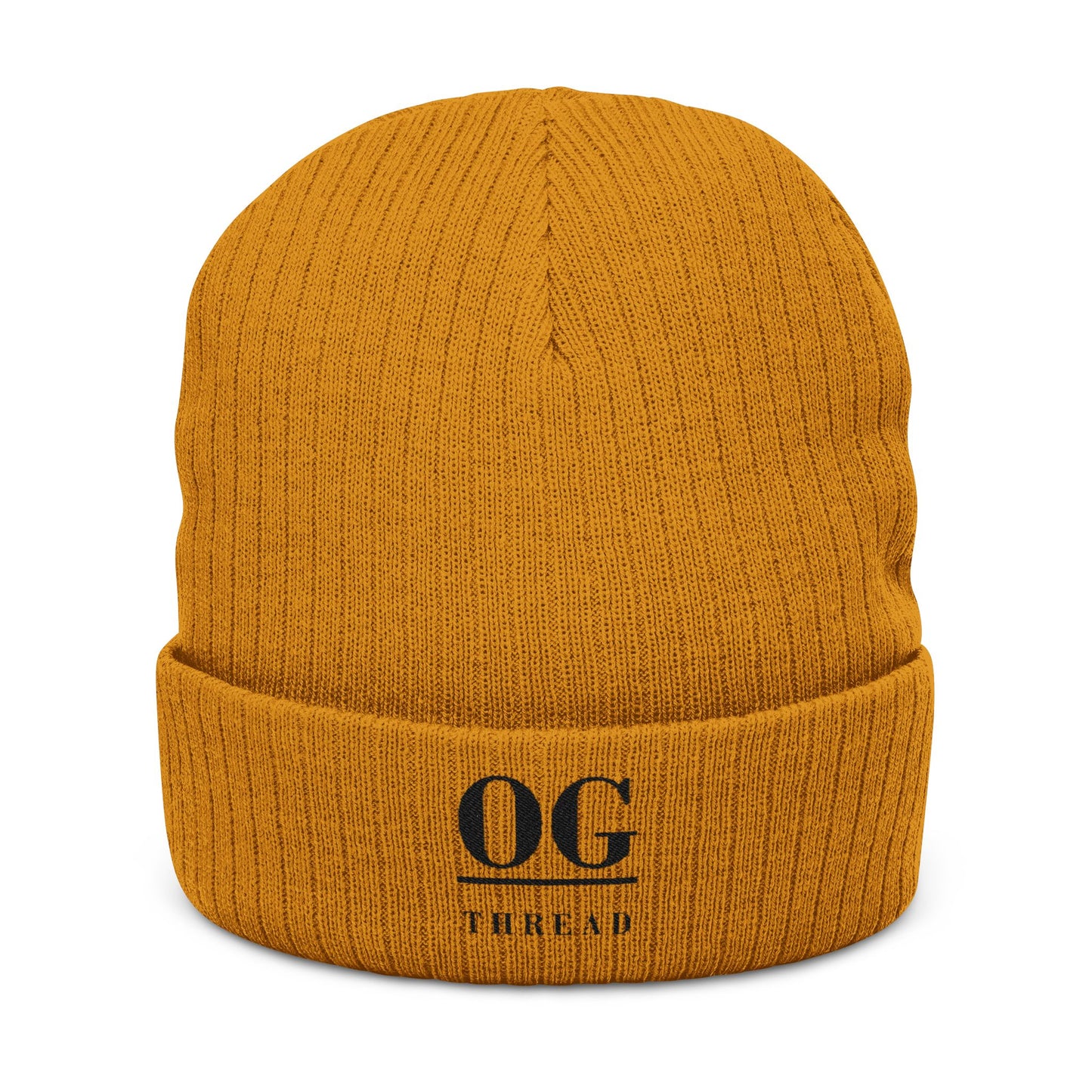 Embroidered 'OG' Ribbed Knit Beanie – Classic Warm Winter Hat