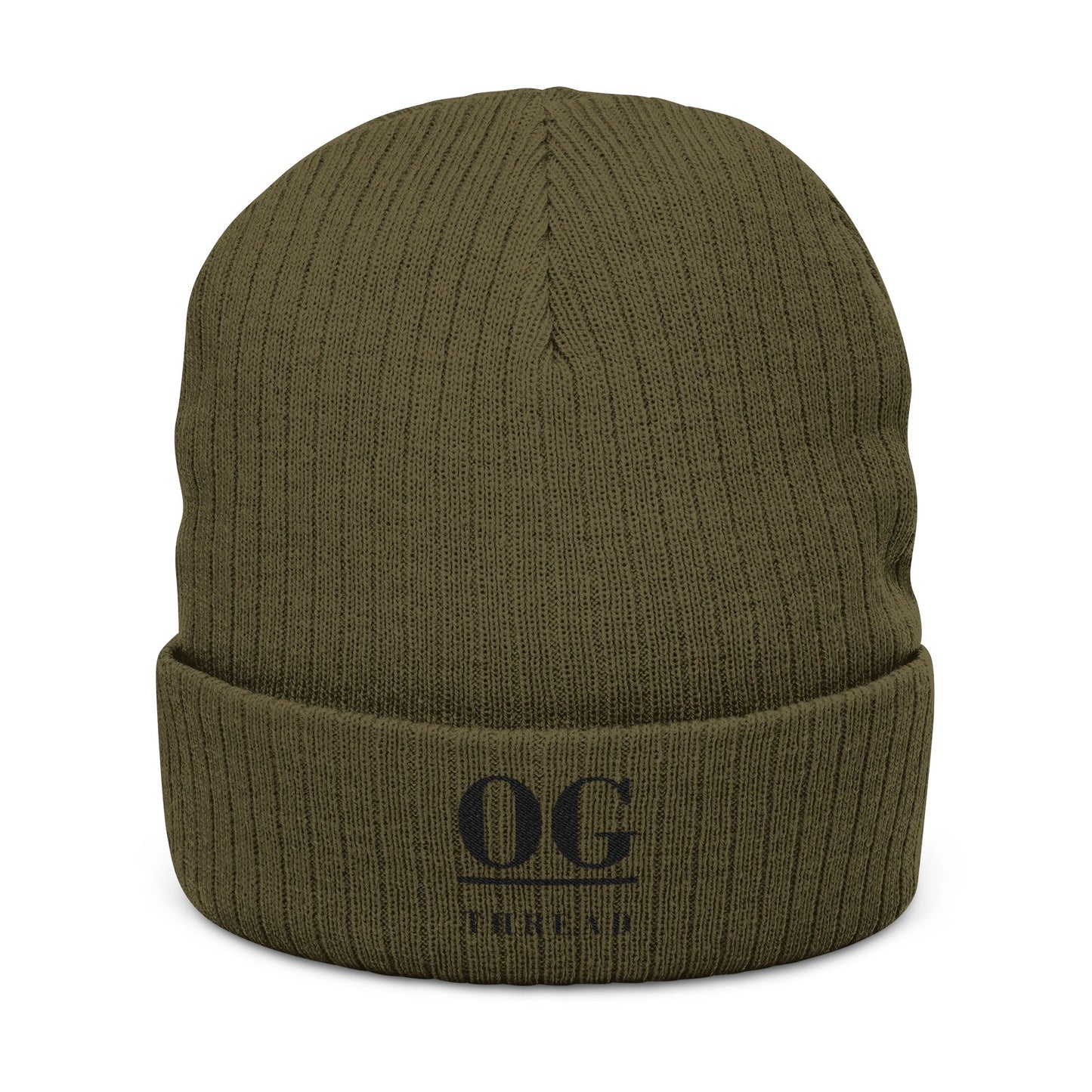Embroidered 'OG' Ribbed Knit Beanie – Classic Warm Winter Hat