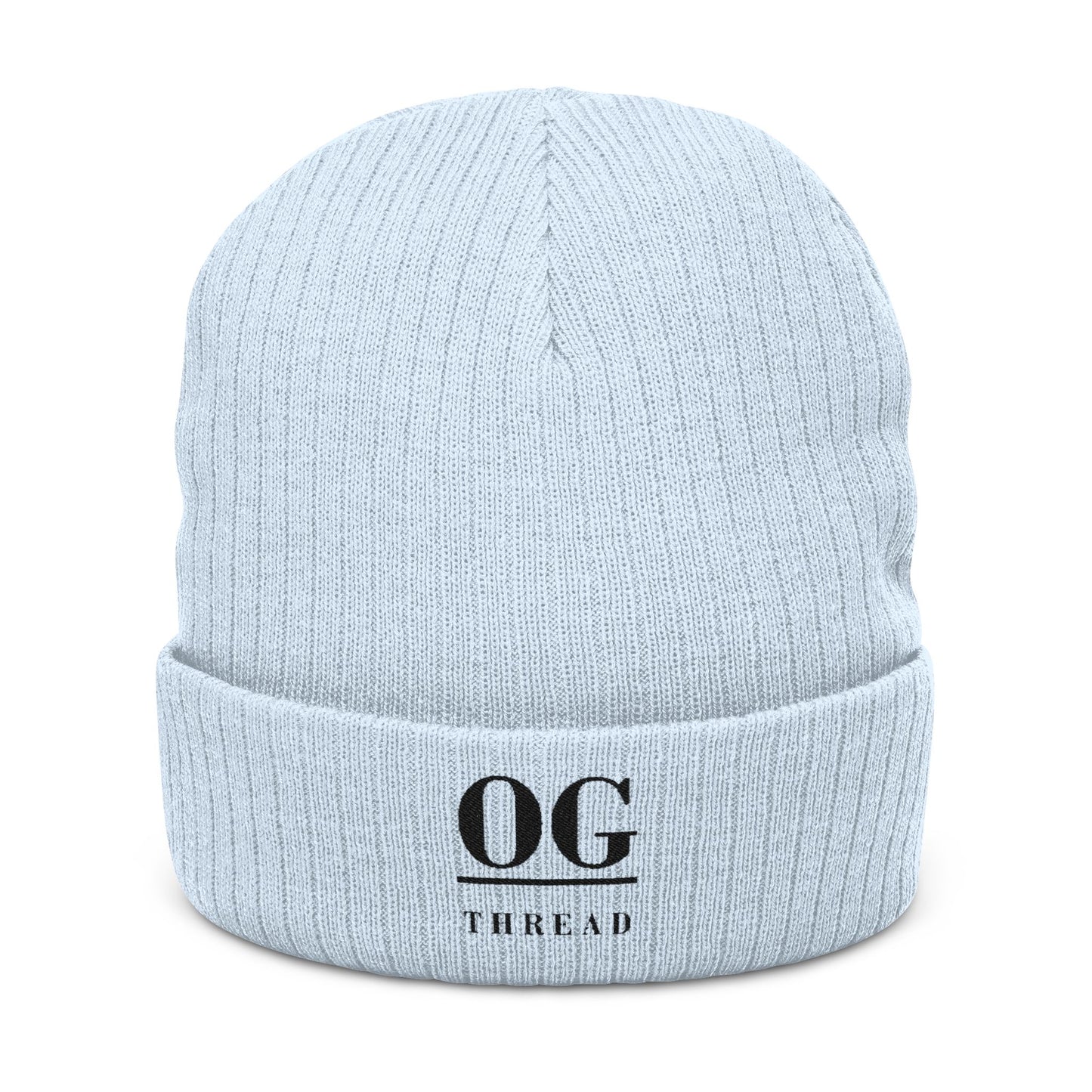 Embroidered 'OG' Ribbed Knit Beanie – Classic Warm Winter Hat
